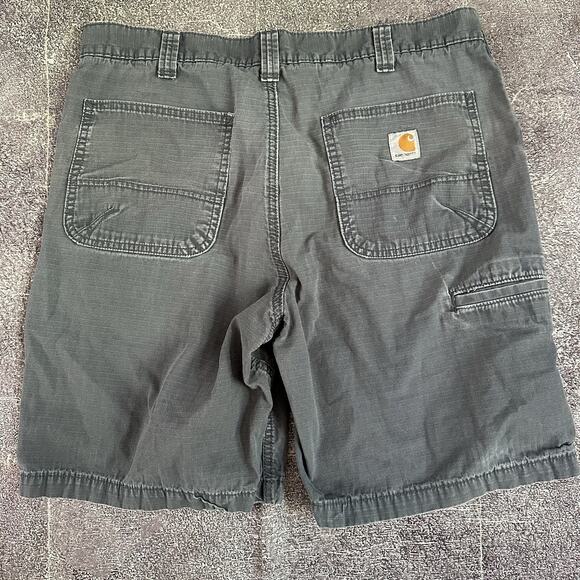Men's Carhartt Relaxed Fit Force 10" Dark Gray Ripstop Canvas Cargo Shorts Sz 36 - Picture 3 of 3